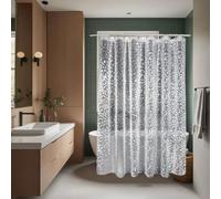 Keliniz 3D Cobblestone Semi-Transparent Shower Curtains Mildew Resistant 72x72 Inch Long, Waterproof 8 Gauge Frosted Plastic PEVA Pebble Stone Bathroom Shower Curtain with 3 Magnets, 180x180CM
