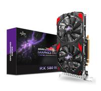 Kelinx AISURIX RX 580 Graphics Card, 2048SP, Real 8GB, GDDR5, 256 Bit, Pc Gaming Video Card, 2XDP, HDMI, PCI Express 3.0 with Freeze Fan Stop for Desktop Computer Gaming Gpu