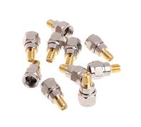 Kelisdi 10 Pcs Steel F Type Male Plug To SMA Female RF Coaxial Adapter Connector Connectors Terminal Female Plug Adapter Male Terminals Cable Wire Butt Screw Interface Digital Disconnect Assorted