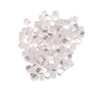Kelisdi 100 Count Chicken Leg Rings 8mm Leg Bands With Numbers Small Poultry Clip-on Foot Rings For Ducks Pigeons Parrot Toys African Grey For Small Parrots Large Birds Conure Macaw Parrot Toys Parts