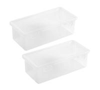 Kelisdi 2/3Pcs Hard Pencil Box Stackable Clear Pencil Case Big Capacity Pen Box Colored Storage Maker Organizers Case PP Storage