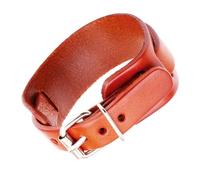 Kelisdi 2 Vintage Edgy Double Layer Leather Wristband Adjustable Buckled Punk Cuff Chain Accessory Unisex Punk Rock Leather Wristband