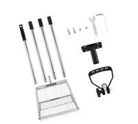 Kelisdi 4 Section Long Handle Chicken Coops Shovel Stainless Steel Sifting Scooper for Poultry Cats Litter Cleaning Essential Chicken Sifting Shovel