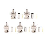Kelisdi 5 Pack / 10 Pack BNC Type Solder Converter for RG58 RG59 Low Loss Coax Cable BNC Male Plug Crimp Connector Connector Easy Installation