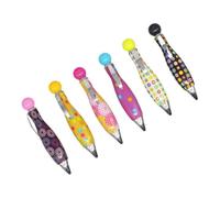 Kelisdi 6 Pcs Short Fat Pen Ballpoint Oil Big Smooth Writing Elegant for School