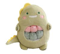 Kelisdi Adorkable Furry Dinosaur Dolls Stuffed Toy Hugging Dolls Cotton Filled Loneliness Comfort Toy for Girl Toddler Kid Room Soft Panda