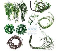 Kelisdi Artificial Reptiles Plant For Climbing Hideouts Terrarium Jungle Bendable Vine Amphibian Habitat Ornaments Artificial Plant Decoration