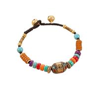 Kelisdi Artisanal Copper Accented Beaded Wristband Featuring Natural Stones for Meaningful Gifts Giving Handmade Tibetan Styles Beaded Bracelets