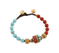Kelisdi Artisanal Copper Accented Beaded Wristband Featuring Natural Stones for Meaningful Gifts Giving Handmade Tibetan Styles Beaded Bracelets