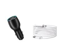 Kelisdi Car Power Outlet 12V 24V 2 In 1 Aluminum Alloy Socket Charger PD65W & QC3.0 USB Socket For Mavic3/Avata Usb Outlet Black Cigarette-lighter