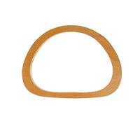 Kelisdi D Shaped Purse Handle Wooden Handle Replacement for Handmade Bag Handbags Purse Handbag Bag Lightbrown Handbag Making Craft Arch Metal Frame Bracket Kiss Clasp Semicircle Retro Handmade