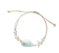 Kelisdi Delicate Ceramic Shell Beaded Adjustable for Women Beach Jewelry Gift with Natural Conch Accents Ceramic Beaded