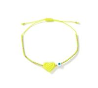 Kelisdi Delicate Handwoven Combining Love Heart Design and Mystical Evil ' s Eye Multicolor Beads Wristband Bangle Evil ' s Eye Bead