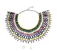 Kelisdi Delicate Imitation Pearls Clavicle Necklace Handcrafted Beaded Design Clavicle Chain Comfortable for Daily Wear Ethnic Fashion Shawl Necklace