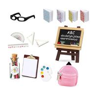 Kelisdi Dollhouses Decoration Miniature School Learning Tool with Accessories Model Figurine for Classroom Display School Supplies