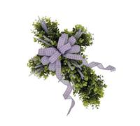 Kelisdi Easter Wreath with Big Bowknot Crossed Shape Artifical Wreath Hanging Decoration for Front Door Wall Window Garden Door Hanging Wreath
