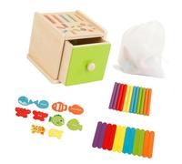 Kelisdi Educational Wooden Insertion Box Featuring Shape Matching and Color Identification Fun Early Learning Toy for Little Entities Color Matching Game for Kids