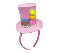 Kelisdi Elastic Little Girl Hair Accessory Top Hat Headbands With Glittering Sequins For Children Birthday Party Gathering