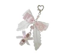 Kelisdi Elegant Imitation Pearls Butterfly Bowknot Charm for Handbags Fashionable Purse Accessory with Comfortable Feel Ballets Styles Pearls Ribbon