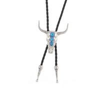 Kelisdi Fashionable Adjustable Tie Metal Cattle Head Charm for Modern Styling Photo Props Adjustable PU Leather Cord Jewelry