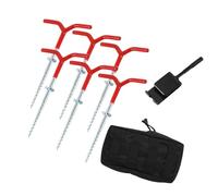 Kelisdi Heavy Duty Ice Shelter Pegs Set of 6 Includes Installation Adapter for Rapid Placement Ice Fishing Gear