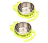 Kelisdi Heavy-Duty Metal Bird Food Container, Oxidation Insusceptible & Easy Install for Macaws Mynahs, Hygienic Outside Against Oxidation Food Container Cage Mount