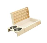 Kelisdi Heavy-Duty Metal Feeding Bowl Hay Feeder for Small Pets, Anti-Spill Base & Space-Saving Cage Mount Grass for Small Animals Grass for Pet