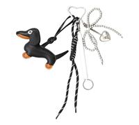 Kelisdi Keyholders Sausage Dog Keychain Bows Keyrings Creative Bag Charm PU for Backback Decorations Car Chain Sausage Dog