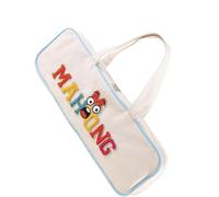 Kelisdi Large Capacity Canvas Mahjong Storage Bag Featuring Playful Cartoon Print Great for Travel and Home Use Household Item Planner