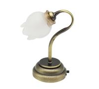 Kelisdi Miniature LED Desk Lamp with Flower Shade and Soft Lighting for Dollhouses Bedroom Decoration 1/12 Accessory Accessories