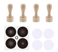 Kelisdi Natural Wood Stamps Set for Personalize Art Projects Includes 4 Unique Pattern Ideal for Home School or Studio Use Art Supplies Stamps