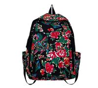 Kelisdi Personality Large Capacity Backpack Chinese Ethnic Big Flower Printed School Bag For Women Man For Any Occasion Large Capacity Shoulder Backpack