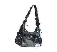 Kelisdi Practical Everyday Bag Anime Inspired Underarm Design with Star Prints Lightweight Nylon Shoulder Bag for Various Needs Daily Use Bag