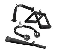 Kelisdi Premium Cable Training Attachments Featuring V Shaped Grip D Handles Triceps Rope and Straight Club for Heavy Duty Cable Workout Set