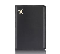 Kelisdi PU Leather Bride Groom Plane Passport Covers Holder Card Protector Case Organizer for Wedding Couples Travel Gift Passport Organizer for Women