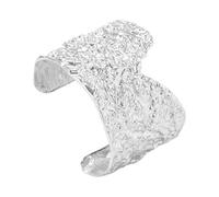 Kelisdi Punk Metal V Cut Textured Iron Bangle Edgy Design Statement Jewelry Shaped Gaps Textured Wristband for Men and Women Alternative Styles Notch Bangle
