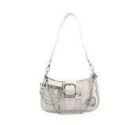 Kelisdi Punk Underarm Bag With Metal Chain For Women Grunge Star Rivets PU Leather Handbag Armpit Purse Single Shoulder Bag Metal Buckles