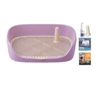 Kelisdi Quick Assembly Dog Potty Tray Flat Side Edges Nonslip Base Heavy Duty Toilet Easy Clean for Apartment Small Space Antiskid Dog Bathroom