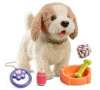 Kelisdi Realistic Electric Singing Toy Dog Emits Sounds Simulates Behaviors Like Walking Remotes Control Includes Accessories Electronic Pet
