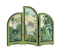 Kelisdi Retro Minis Folding Screen 3 Panel Divider Miniature Desktop for Home Decorations Feng Shui Ornament Oriental Gift Minis Desktop Folding