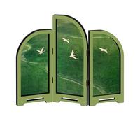 Kelisdi Retro Minis Folding Screen 3 Panel Divider Miniature Desktop for Home Decorations Feng Shui Ornament Oriental Gift Minis Desktop Folding