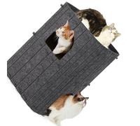 Kelisdi Season Functional Tower with Double Levels Design Tree Hole Cave Providing Hiding Playing Homes Scratch Post