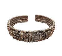 Kelisdi Silver Open Cuff Set Open Ended Bangle for Women Featuring Bead Design and Comfortable Adjustable Fit