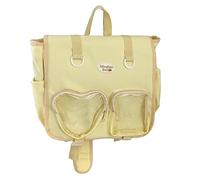 Kelisdi Simple And Practical Backpack For Girls With Transparent Pocket Nylon School Backpack Laptop JK School Bag Japanese