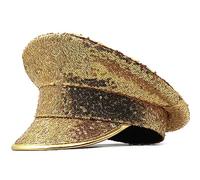Kelisdi Sparkly Mirrored Captain Hat Sailor Hat For Bachelorette Party Versatile For Club Stage Costume Accessory