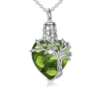 Kelisdi Stainless Steel Ashes Necklace for Cremation Memorial Featuring Entangled Tree Heart Design and Sealing Screw Closure Memorial Necklace