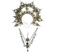 Kelisdi Stylish Crowned Headdress Unfinished Craft Set Metal Headpiece Accessories For Weddings Parties Costume Event Handmade Headdress