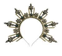 Kelisdi Stylish Crowned Headdress Unfinished Craft Set Metal Headpiece Accessories For Weddings Parties Costume Event Handmade Headdress