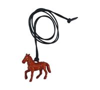 Kelisdi Symbolic Horse Charm Necklace for Success Sturdy User Friendly Acrylic and Adjustable Leather Cord Sweater Chain Success Pendant
