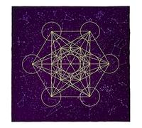 Kelisdi Tarot Cloth Metatrone ' s Crystal Grid Tablecloth Divination Cards Table Cloth Tapestry Supply Tarots Horizontal for Bedroom Aesthetic Wall Hanging